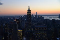 
New York City Top Of The Rock South Midtown To Empire State Building To World Trade Center Financial District Just After Sunset
